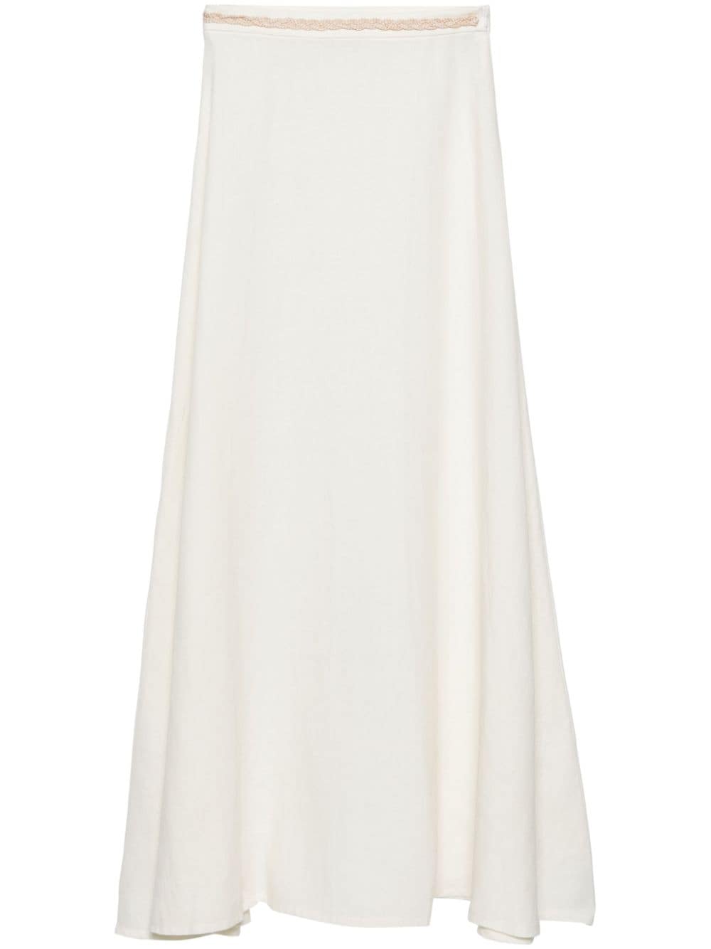 Amotea Charline Linen Midi Skirt In Neutral