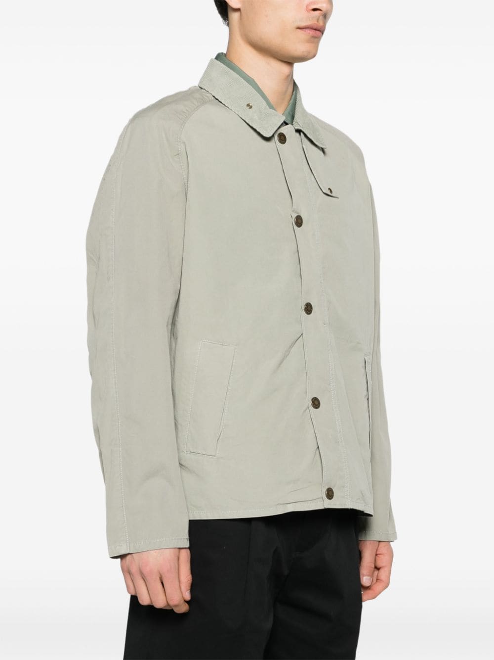 Shop Barbour Tracker Cotton Shirt Jacket In Green