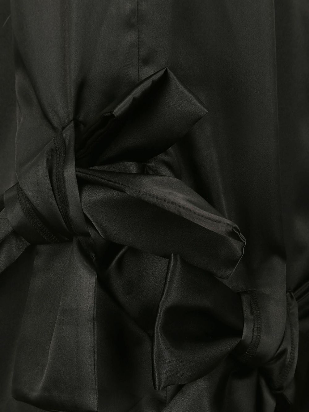 Shop Comme Des Garçons Comme Des Garçons Bow-embellished Satin Trousers In Black