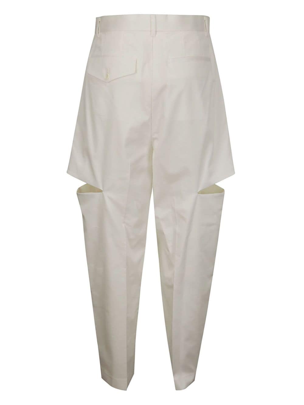 Shop Noir Kei Ninomiya Cut-out Tapered Trousers In Weiss