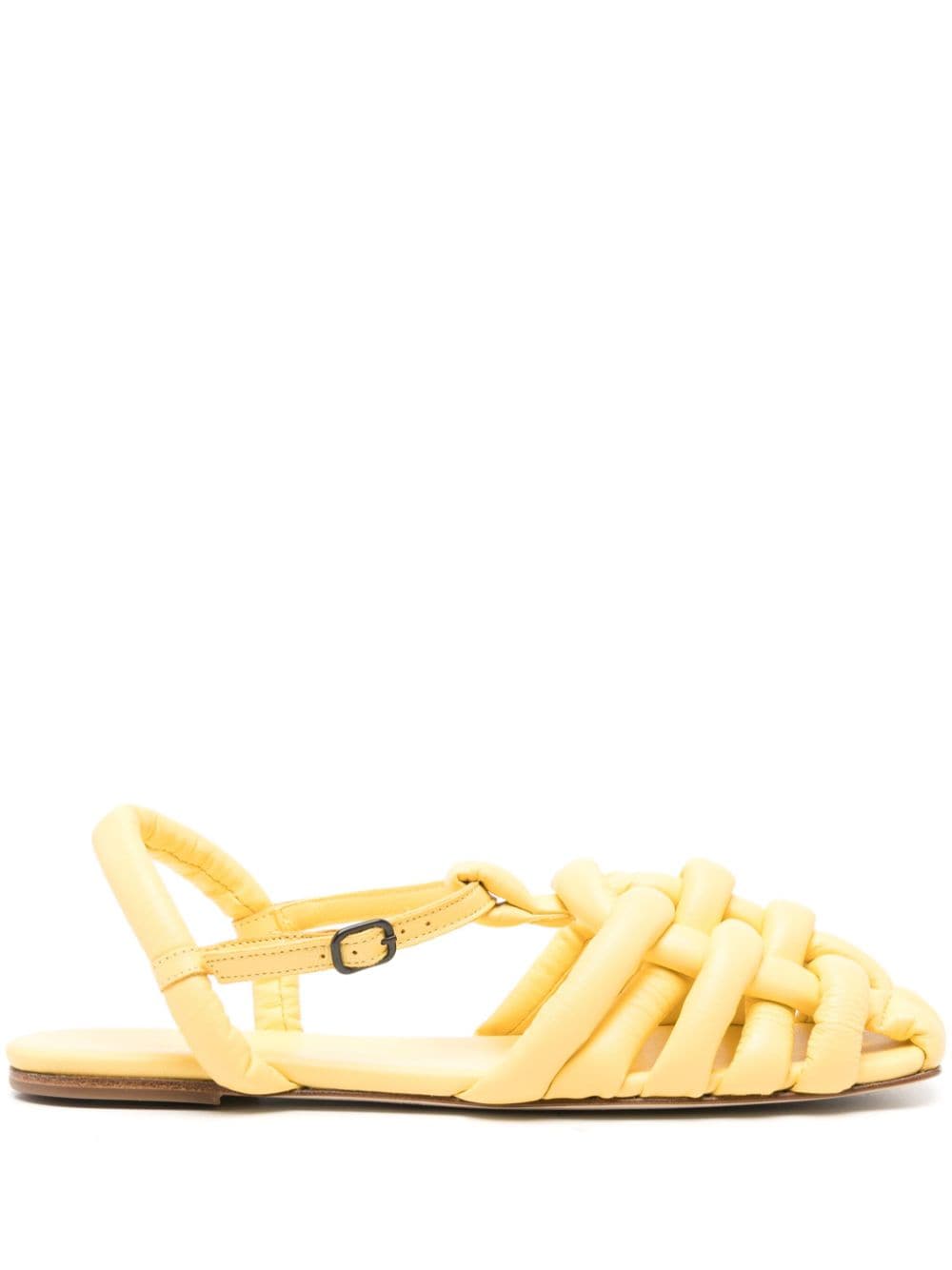 Hereu Cabersa Leather Sandals In Yellow