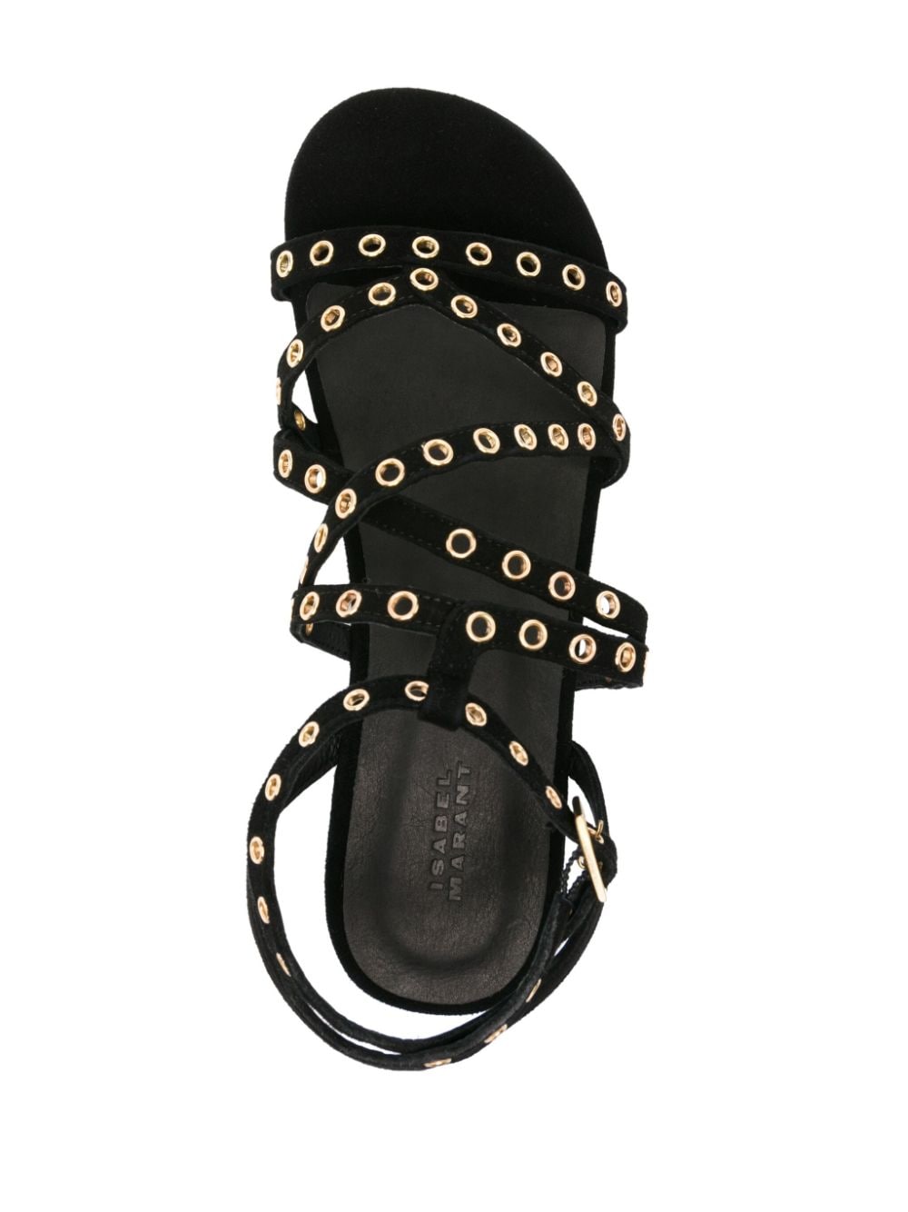 Shop Isabel Marant Lipa Eyelet-embellished Sandals In Black