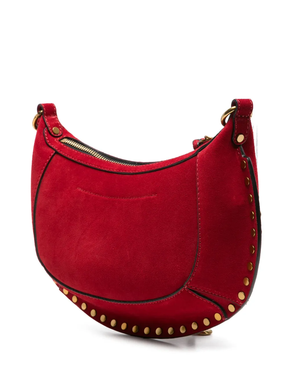 Shop Isabel Marant Oskan Moon Suede Shoulder Bag In Red