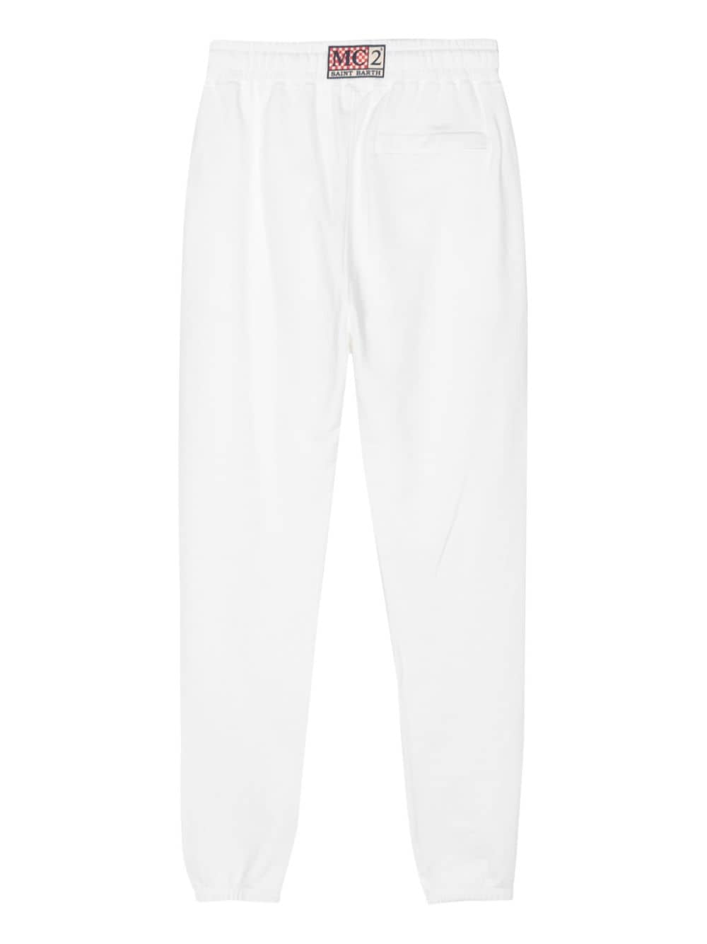 Shop Mc2 Saint Barth Logo-embroidered Cotton Track Pants In Neutrals