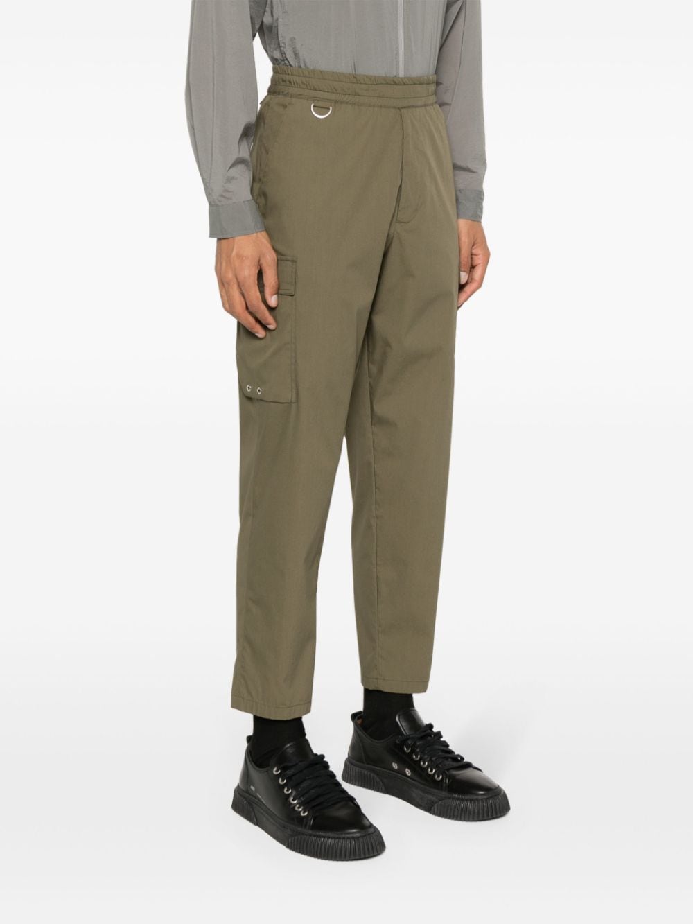 Shop Low Brand Tapered Cropped Trousers In 绿色