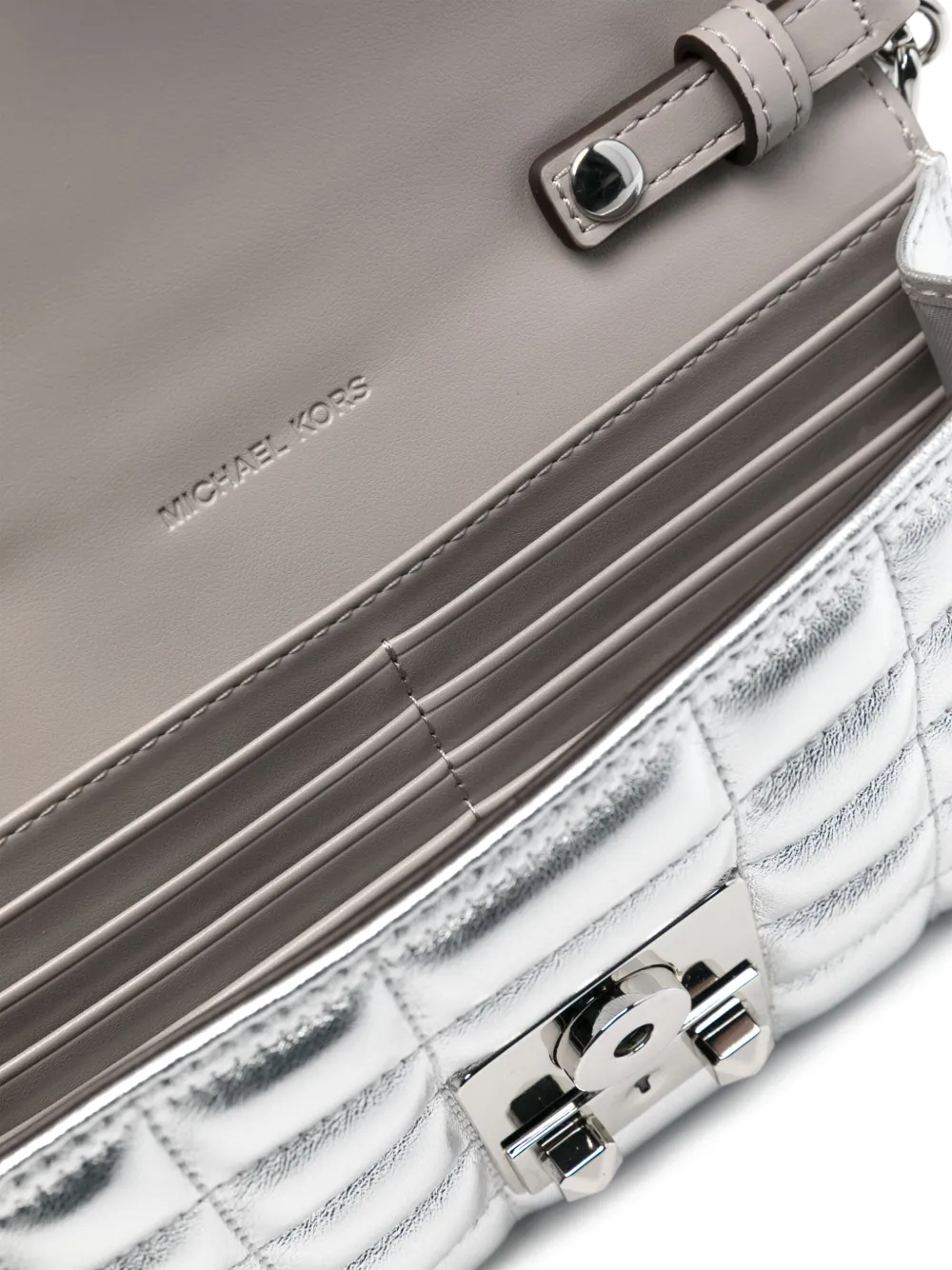 Michael Kors Tribeca grote crossbodytas Zilver