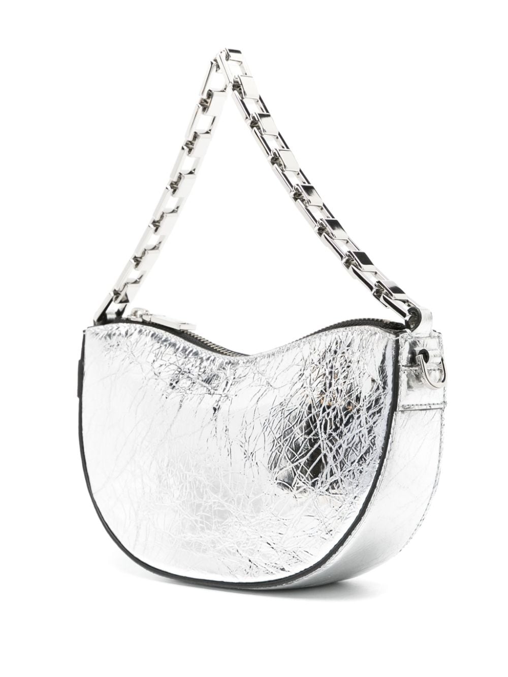 Shop Iro Baby Arc Leather Crossbody Bag In Silver