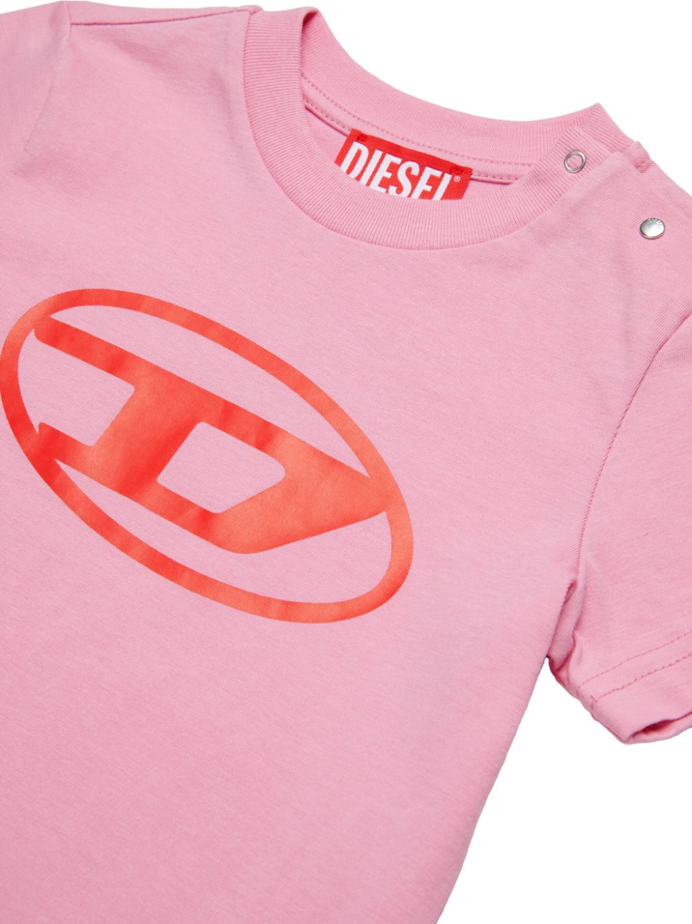 Shop Diesel Oval-d Logo T-shirt In Pink