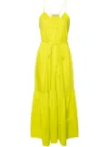 TWINSET ruched-detail poplin maxi dress - Green
