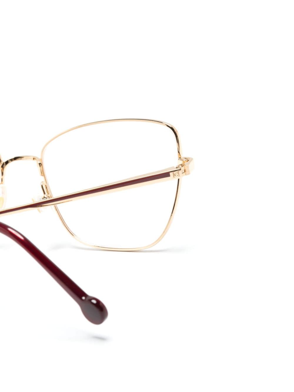 Shop Carolina Herrera Stainless-steel Butterfly-frame Glasses In Gold