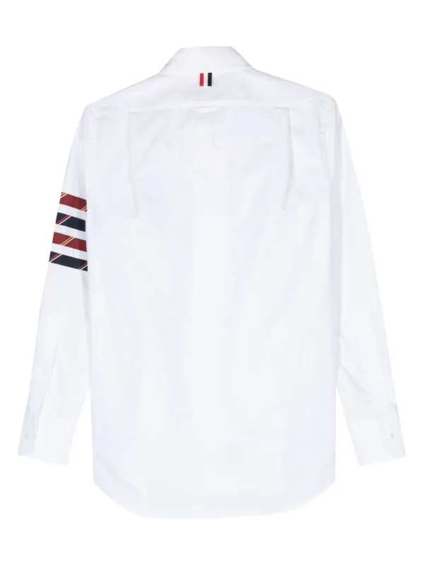 THOM BROWNE ホワイト ストライプ 長袖シャツ メンズ