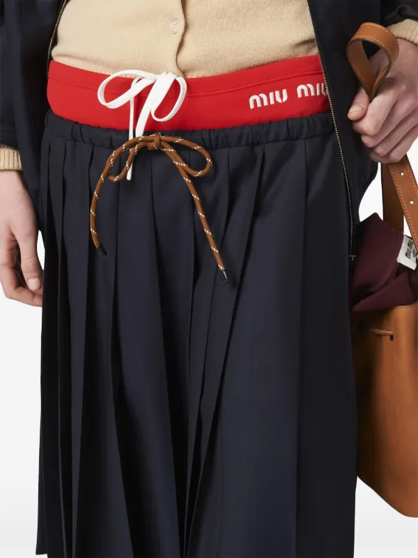 Miu Miu Pleated Midi Skirt | Blue | FARFETCH Miu Miu Pleated Midi Skirt | Blue | FARFETCH