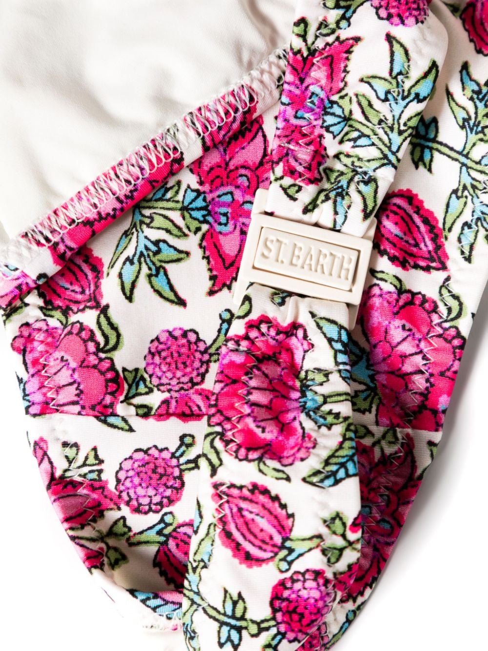 Shop Mc2 Saint Barth Noelle Radical Floral-print Bikini Top In Neutrals