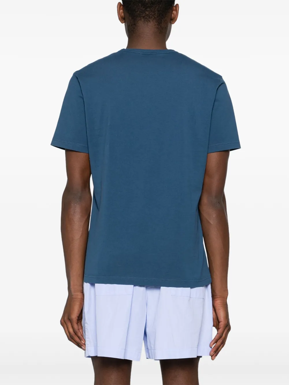 Mc2 Saint Barth Logo-embroidered Cotton T-shirt In 蓝色