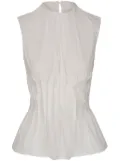 KHAITE Westin pleated cotton-poplin top - White