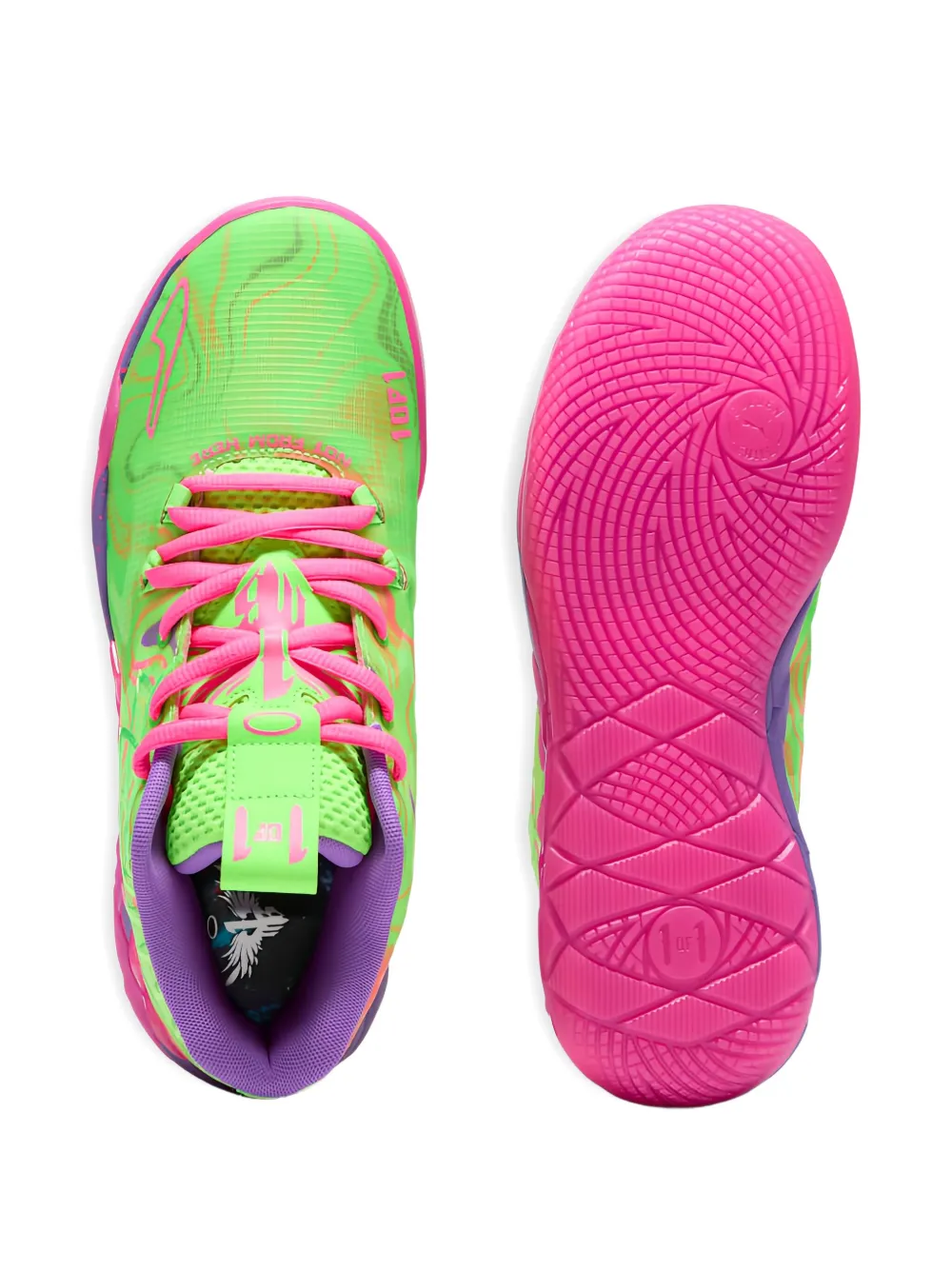 PUMA MB.01 Inverse Toxic "Purple Glimmer Knockout Pink-Green" sneakers