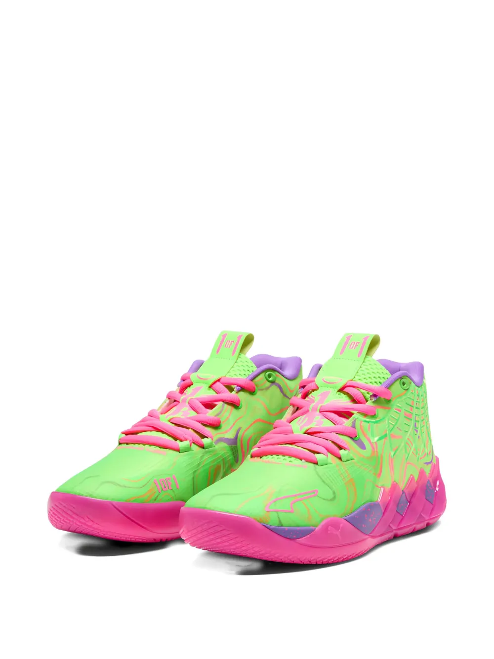 PUMA MB.01 Inverse Toxic "Purple Glimmer Knockout Pink-Green" sneakers