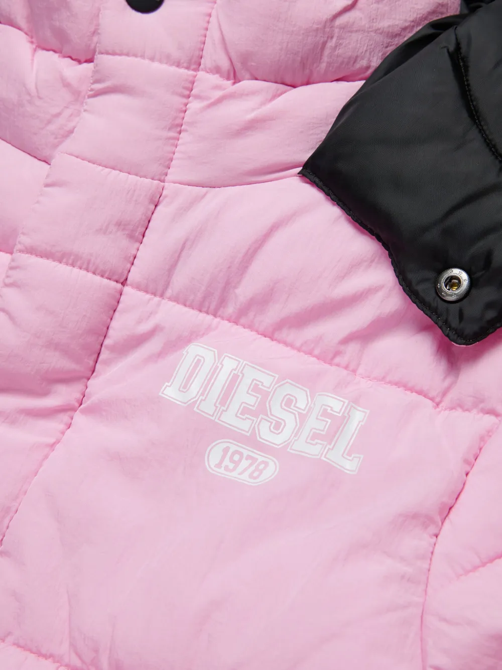 Diesel Kids Gewatteerd jack met logoprint Roze