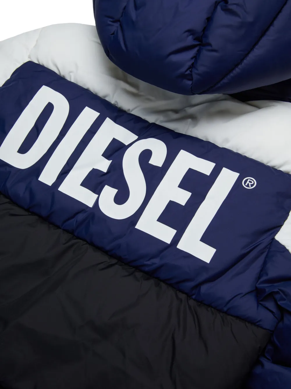 Diesel Kids Jack met capuchon en logoprint Blauw