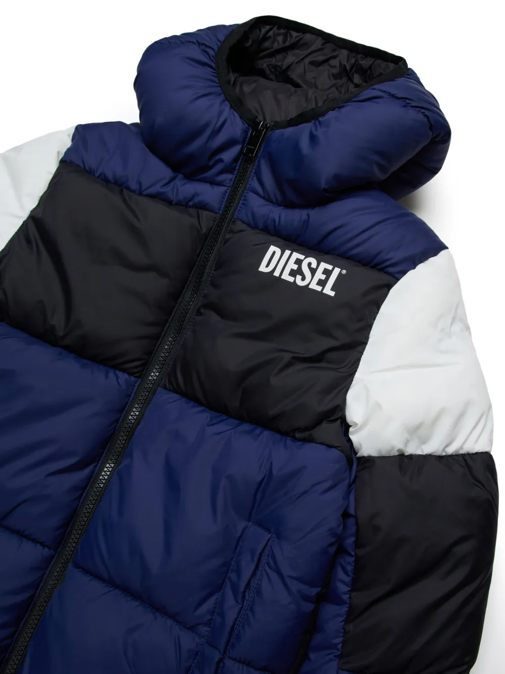 Diesel Kids Jack met capuchon en logoprint Blauw