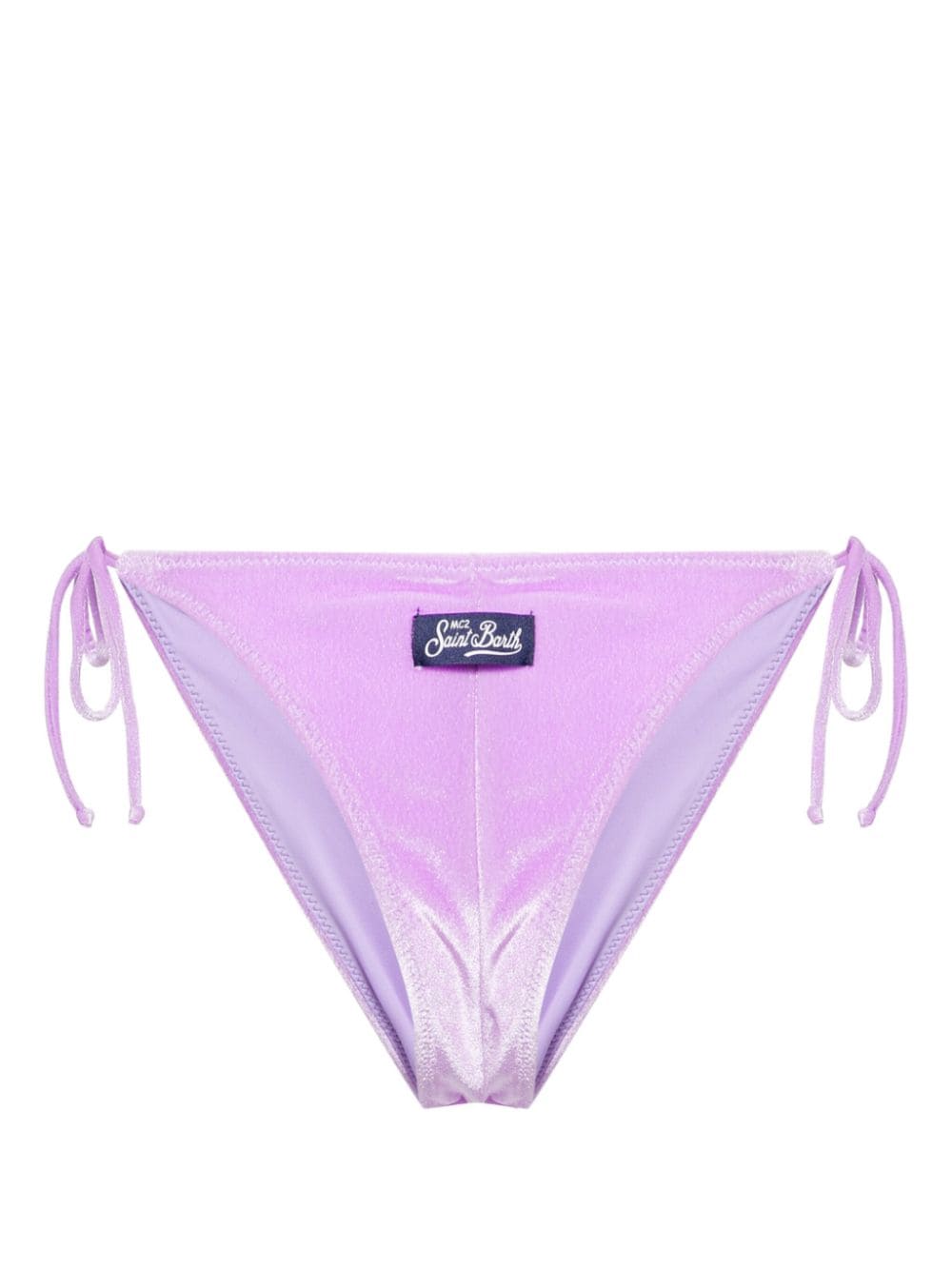 Shop Mc2 Saint Barth Velvet Bikini Bottoms In Purple