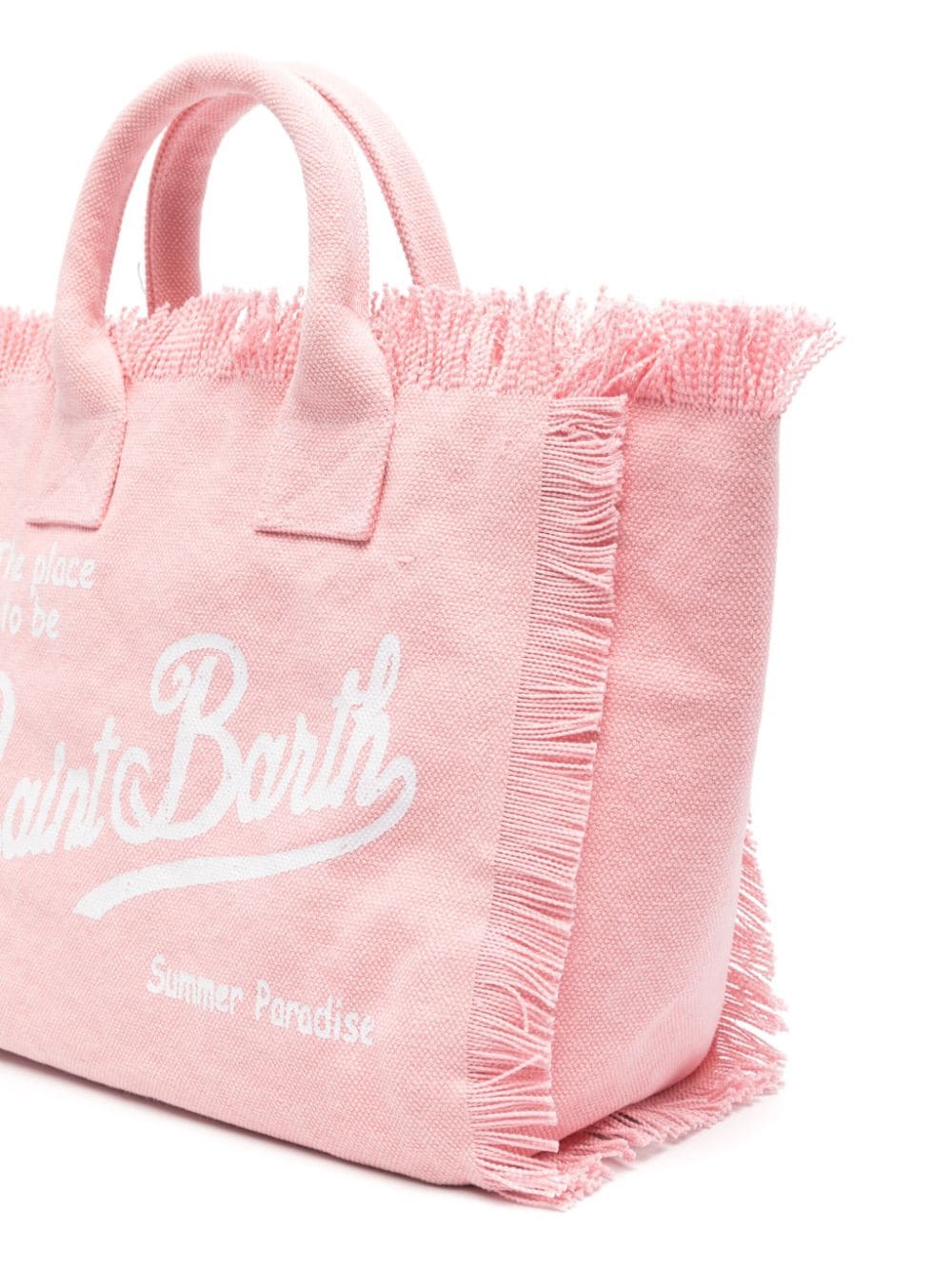 Shop Mc2 Saint Barth Colette Canvas Beach Bag In Pink