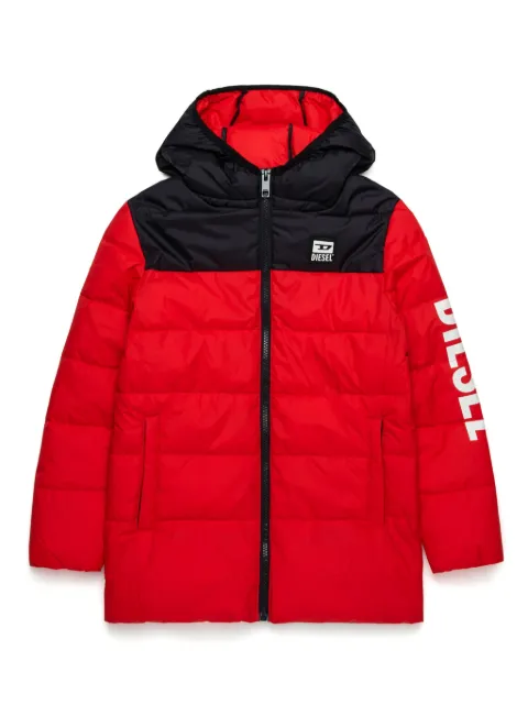 Diesel Kids logo-print padded coat 