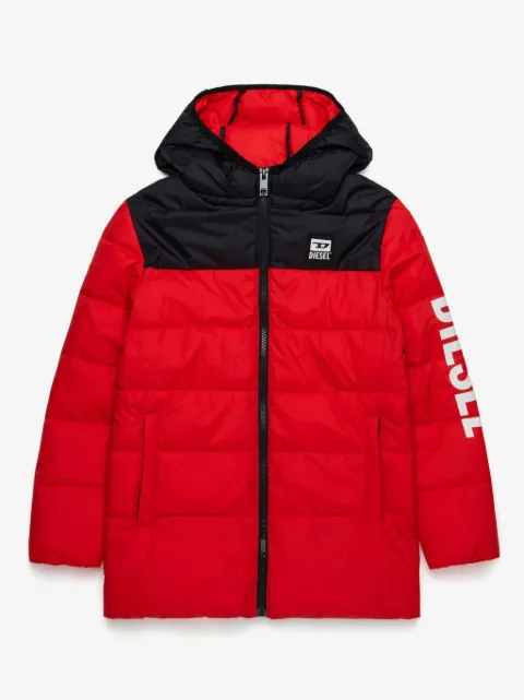 Diesel Kids logo-print padded coat