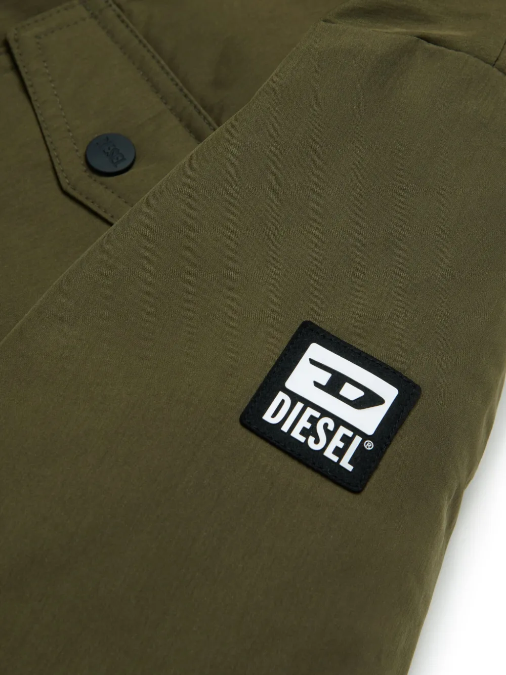 Diesel Kids Gewatteerd jack met imitatiebont Groen