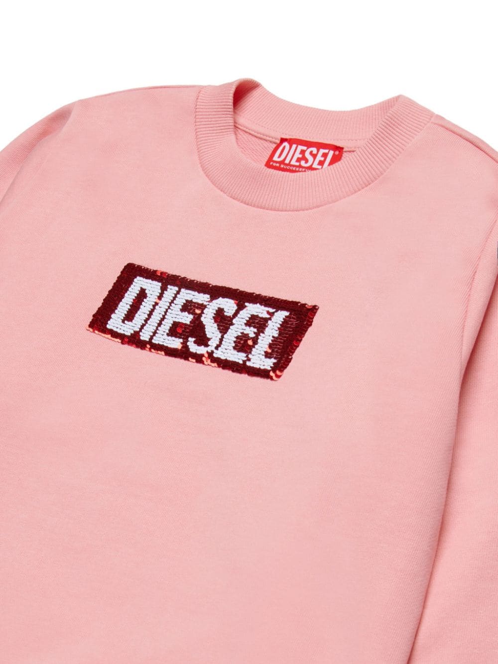 Shop Diesel Sequin-embellished Cotton Sweatshirt In Pink