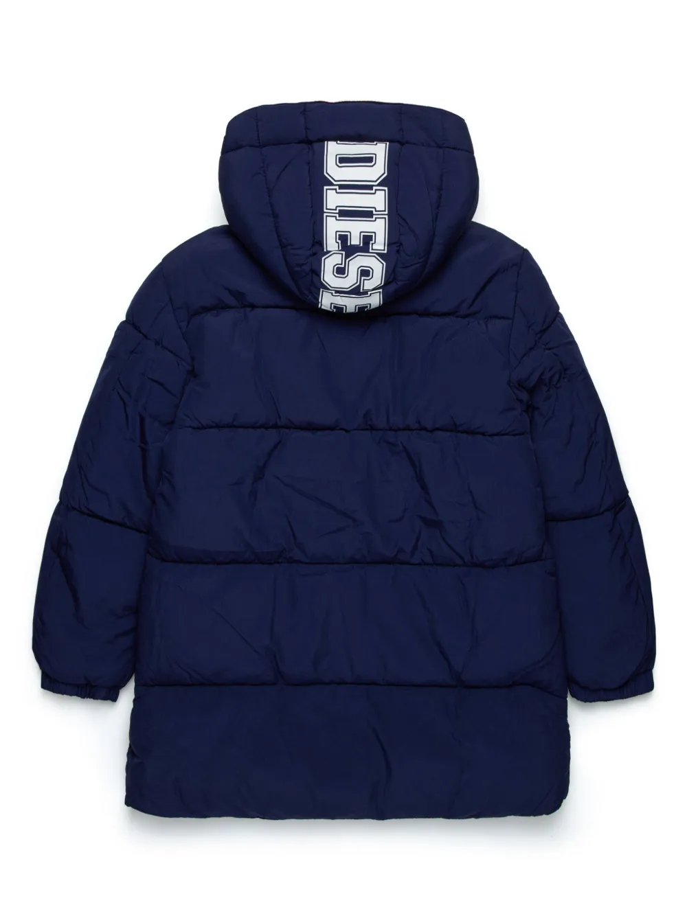 dieselkids Diesel Kids Gewatteerd jack met logoprint - Blauw