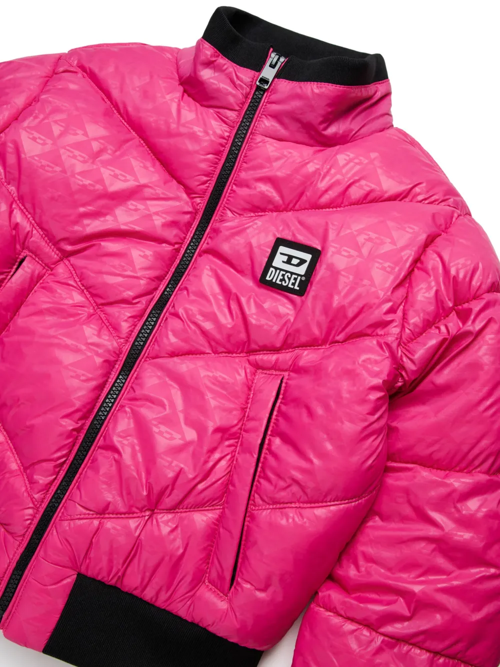 Diesel Kids Bomberjack met logopatch Roze