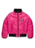 Diesel Kids logo-patch padded bomber jacket - Pink