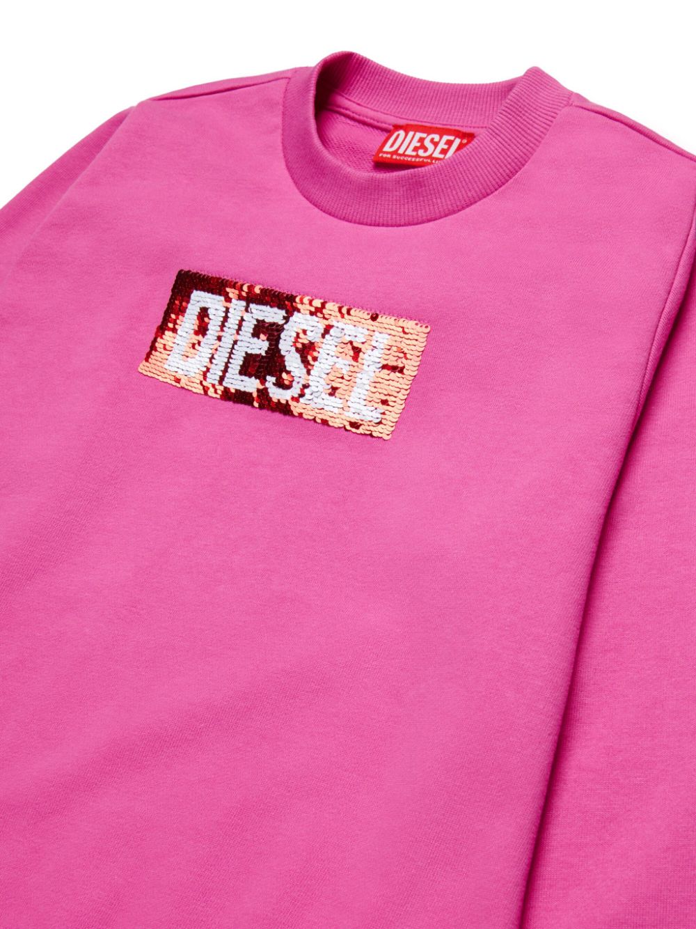 Shop Diesel Sequin-embellished Cotton Sweatshirt In Pink