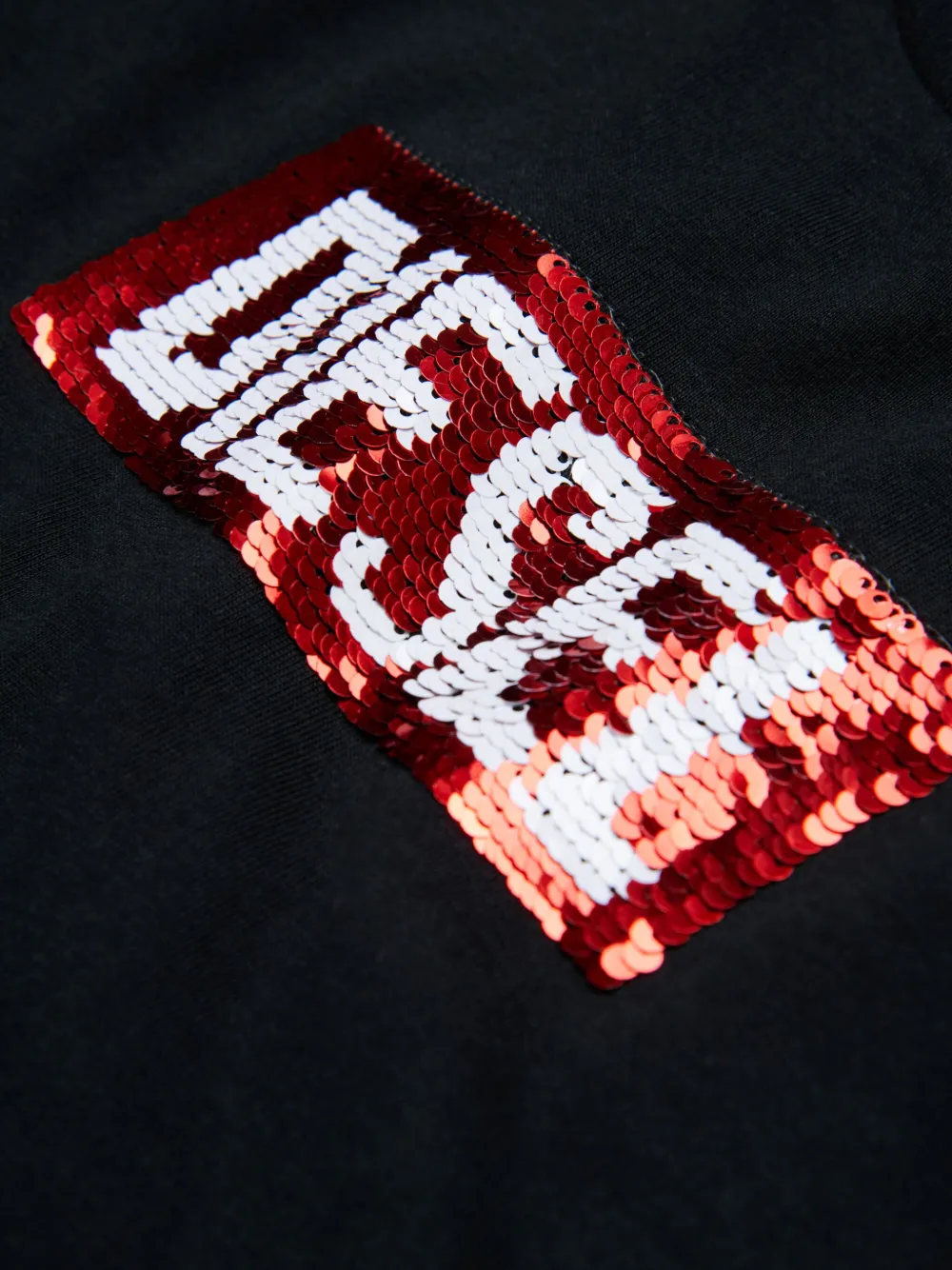 Diesel Kids T-shirt verfraaid met pailletten Zwart
