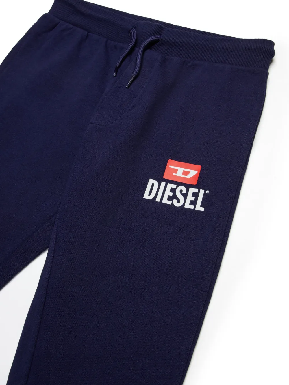 Diesel Kids Katoenen trainingsbroek met logoprint Blauw