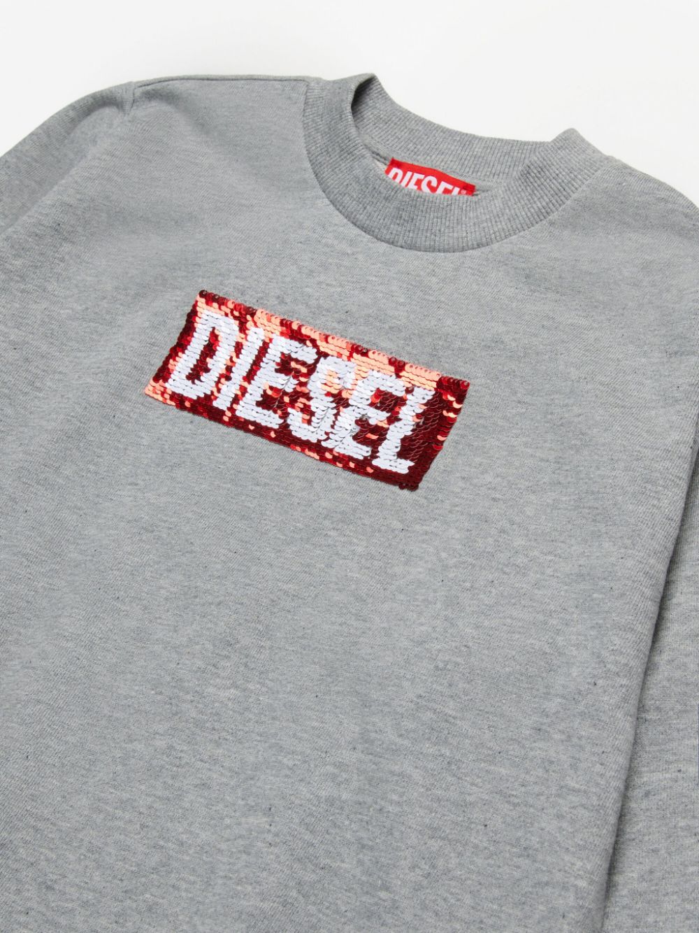 Shop Diesel Sequin-embellished Cotton Sweatshirt In Grey