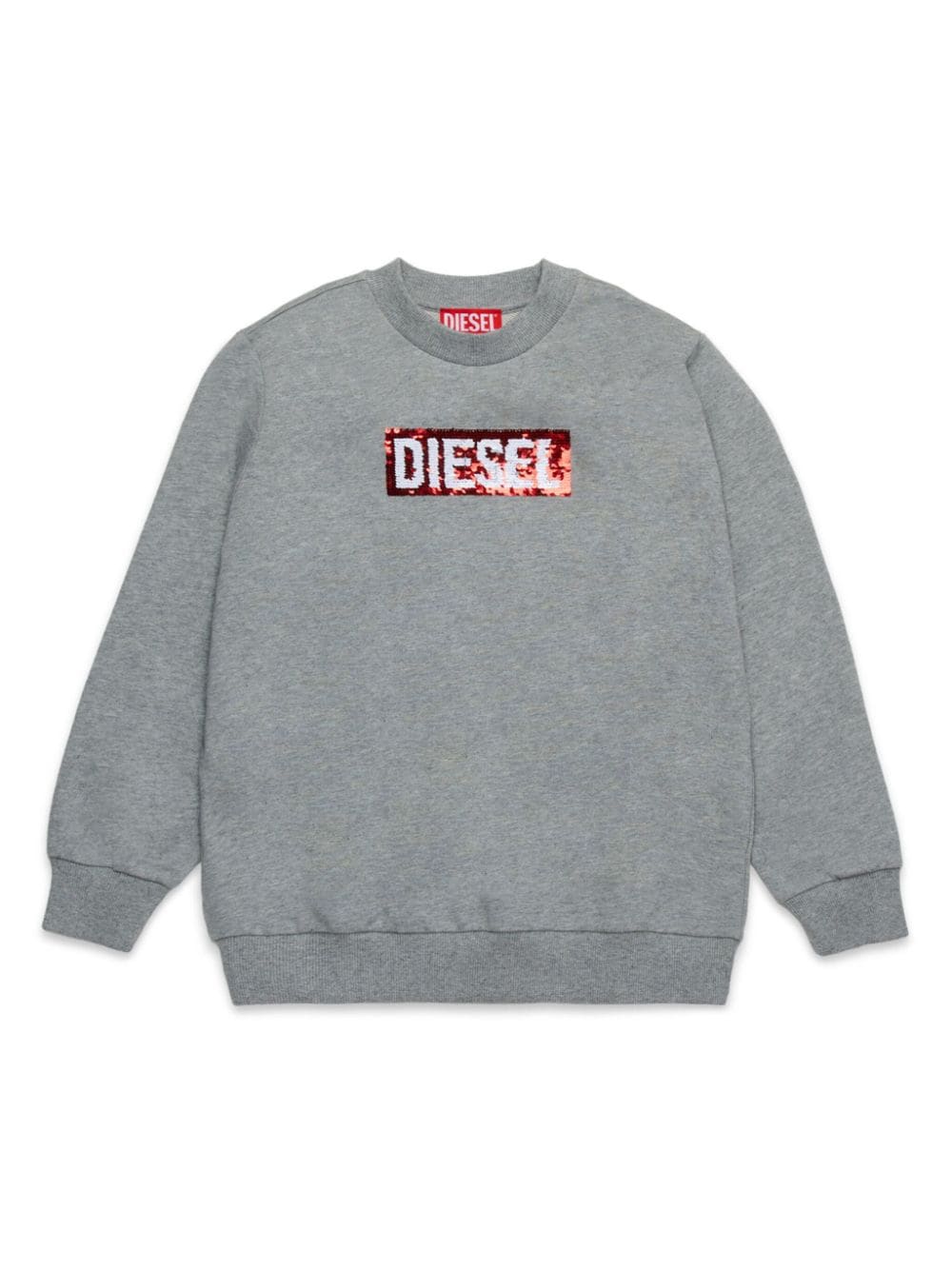 Shop Diesel Sequin-embellished Cotton Sweatshirt In Grey