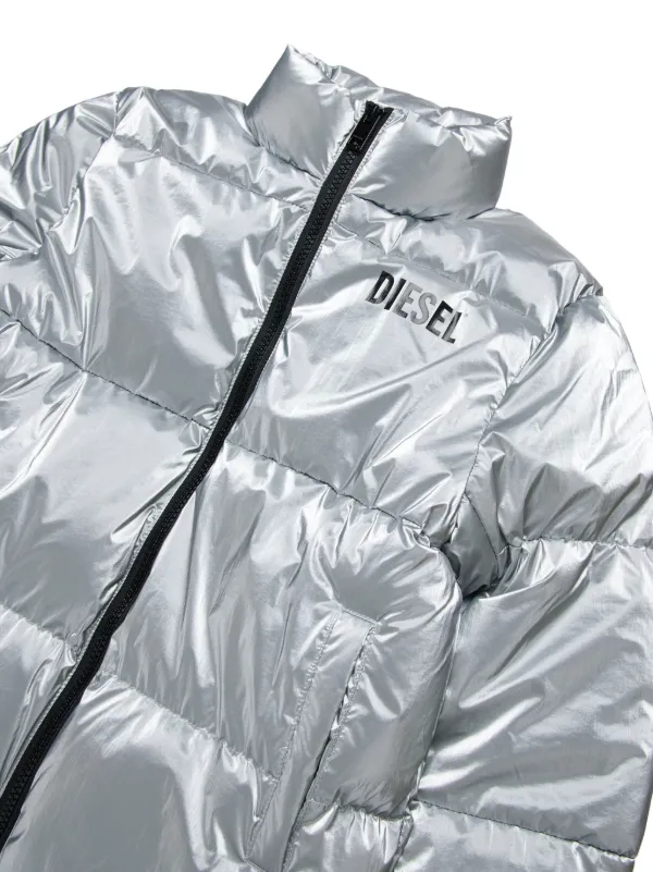 Kids Jackets Dkny Silver Puffer Jacket Diesel Kids Logo-print