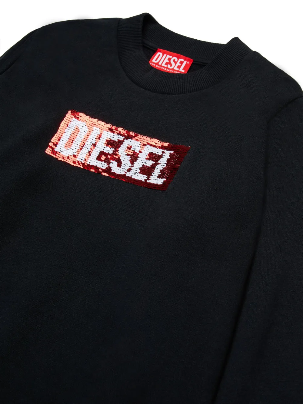 Diesel Kids Sweater verfraaid met pailletten Zwart