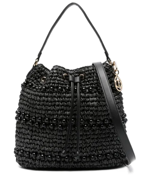 TWINSET crochet raffia bucket bag