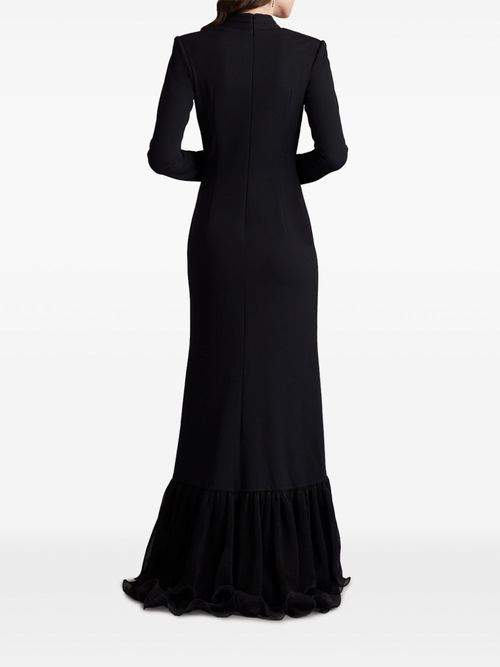 Shop Tadashi Shoji Long Sleeve Wrap Dress In Black