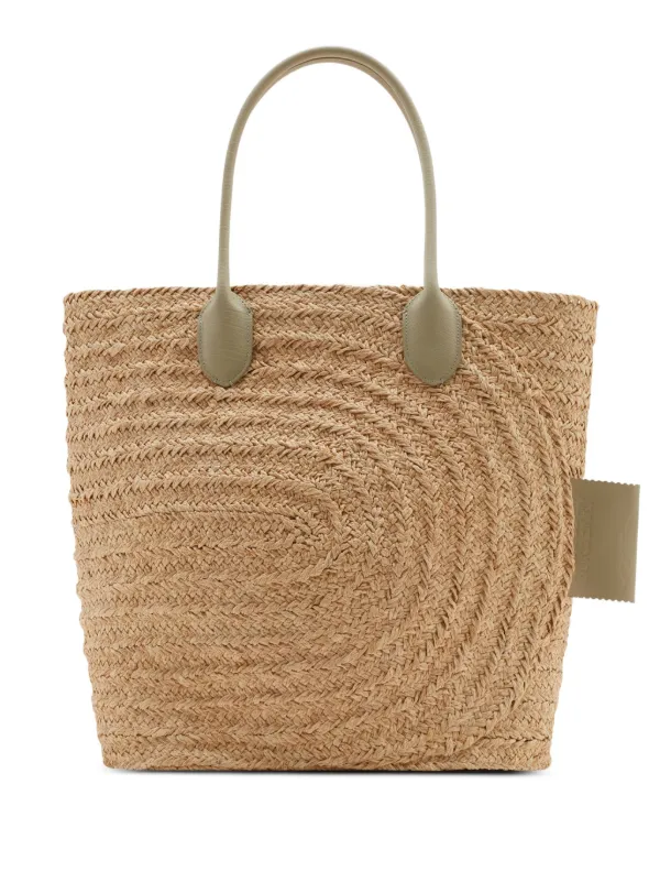 Burberry woven raffia Tote Bag Farfetch