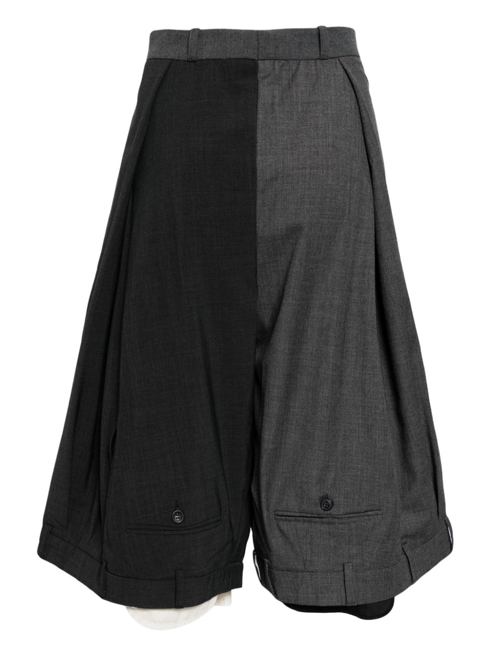 Shop Hodakova Two-tone Wide-leg Trousers In Grey