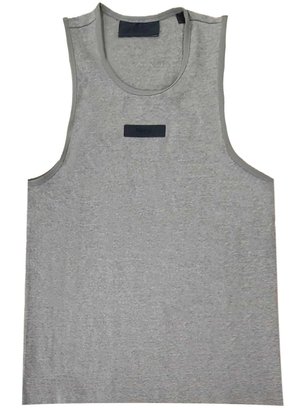 Essentials Logo-appliqué Cotton Tank Top In Gray