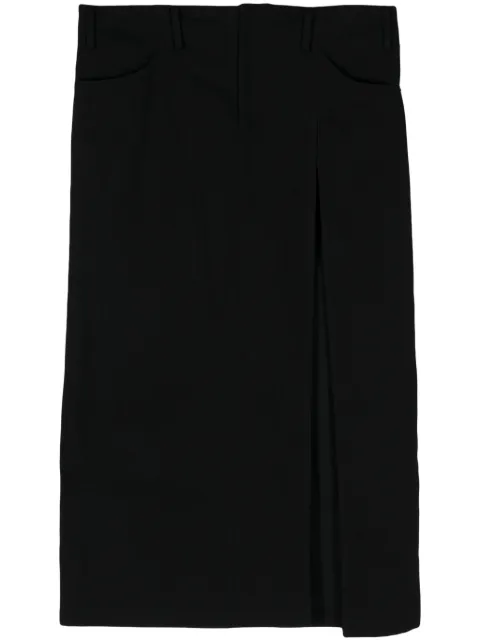 Yohji Yamamoto falda de mezclilla larga con abertura lateral