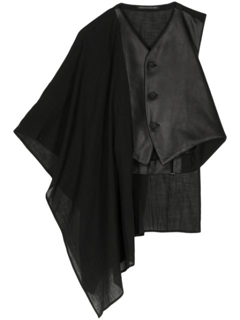 Yohji Yamamoto asymmetric panelled leather vest