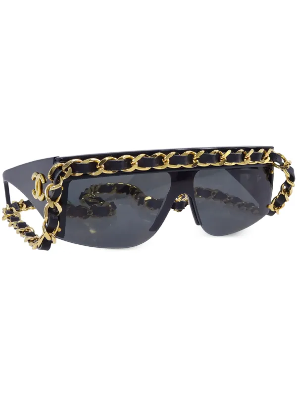 CHANEL Pre-Owned 1990-2000s Chain Sunglasses Black