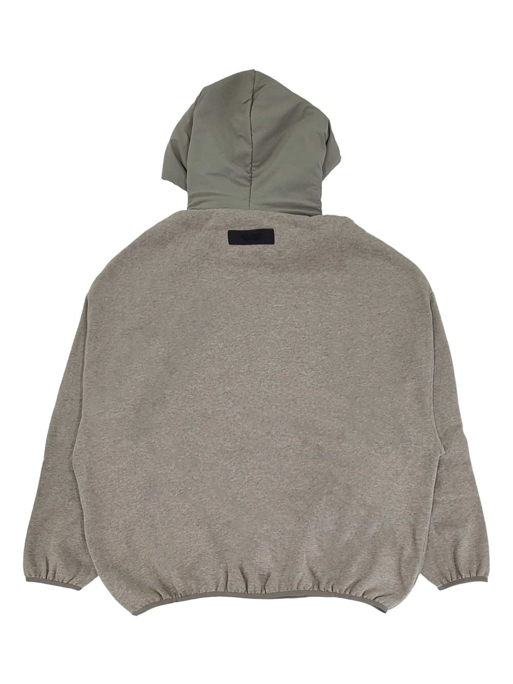 Shop Essentials Logo Lettering Patch Panelled Hoodie In Grey