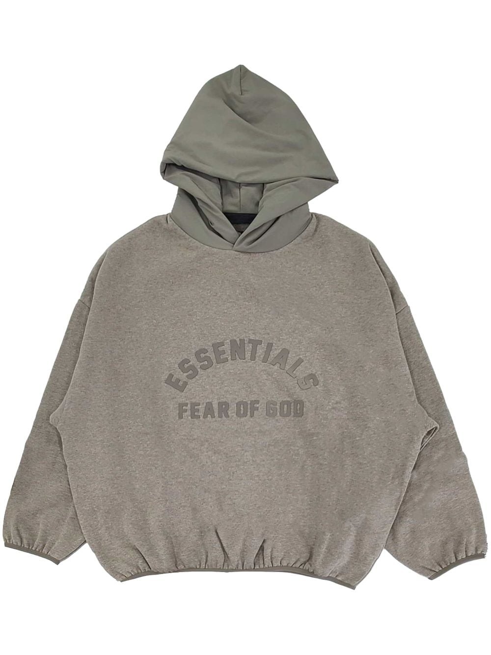 Essentials Logo Lettering Patch Panelled Hoodie In Grey